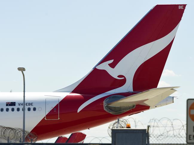 MELBOURNE, AUSTRALIA - NewsWire Photos MARCH 03, 2022: QANTAS plane tail fins at Tullamarine Melbourne Airport. Picture: NCA NewsWire / Andrew Henshaw