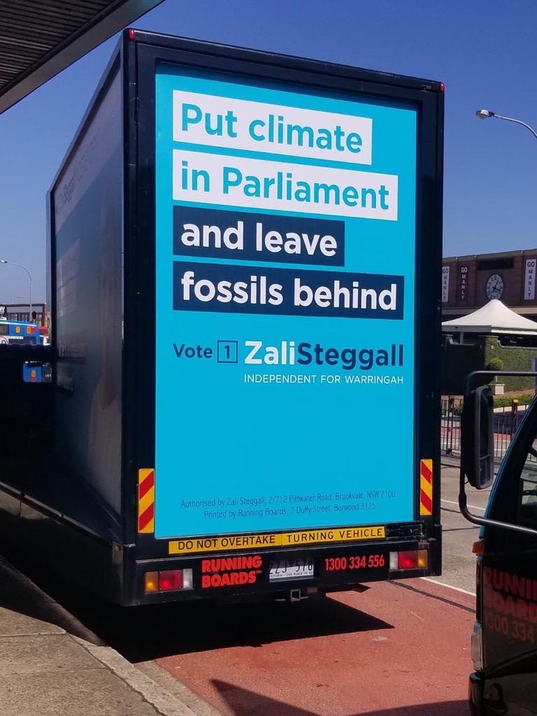 Independent MP Zali Steggall even put her advertising on trucks during the 2019 election campaign.