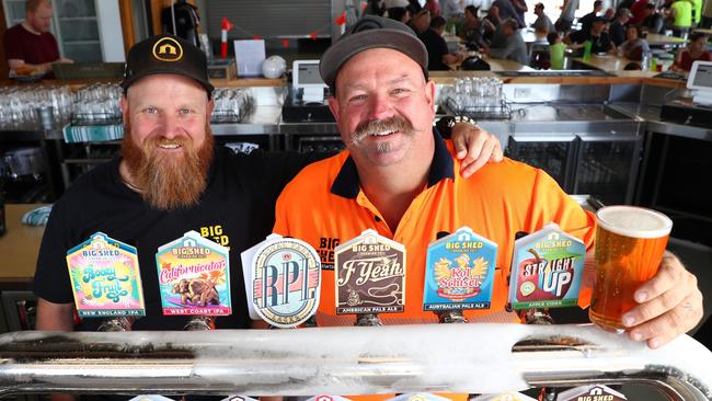 Big Shed Brewing Company co-owners Craig Basford and Jason Harris at the Royal Park headquarters.