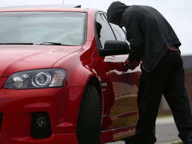 Generic set up. Car thief, stealing, break in. Picture: Brendan Francis