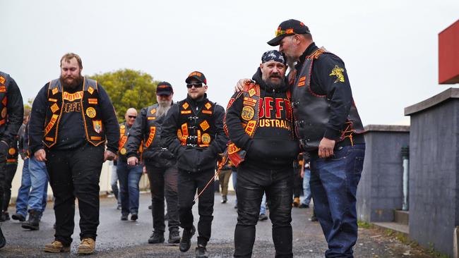 Their AGM was closley guarded by prospect members, stopping prying eyes of the media and police. Picture: Sam Ruttyn