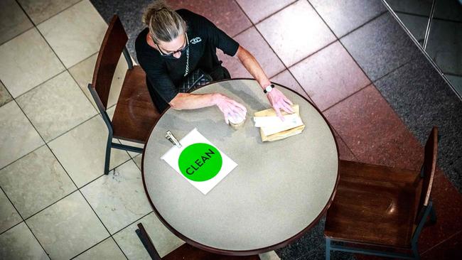 A woman eats at the Mall of America in Bloomington, Minnesota, on Wednesday. Picture: AFP