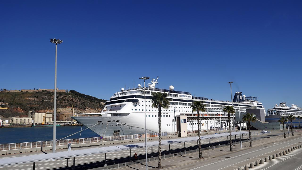 A general view of MSC Armonia cruise ship docked at the port in Barcelona, northeastern Spain, 03 April 2024. Picture: Quique Garcia/EPA/AAP