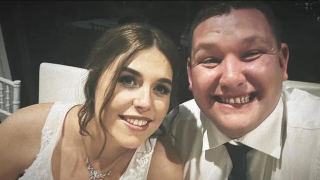 Mr Tougher was only recently married and expecting his second child with wife Madison when he was fatally stabbed outside a McDonalds in Sydney's southwest. Supplied