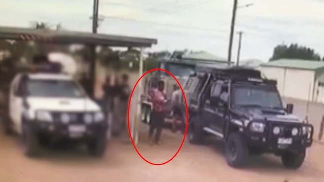 Jeremiah Rivers captured on CCTV at an outback Queensland service station.