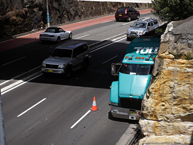 The truck following the crash. Picture: Adam Yip / Manly Daily