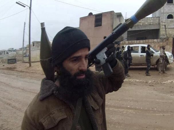 Man that is believed to be Mohammad Ali Baryalei fighting with Islamic State fighters in the Middle East.