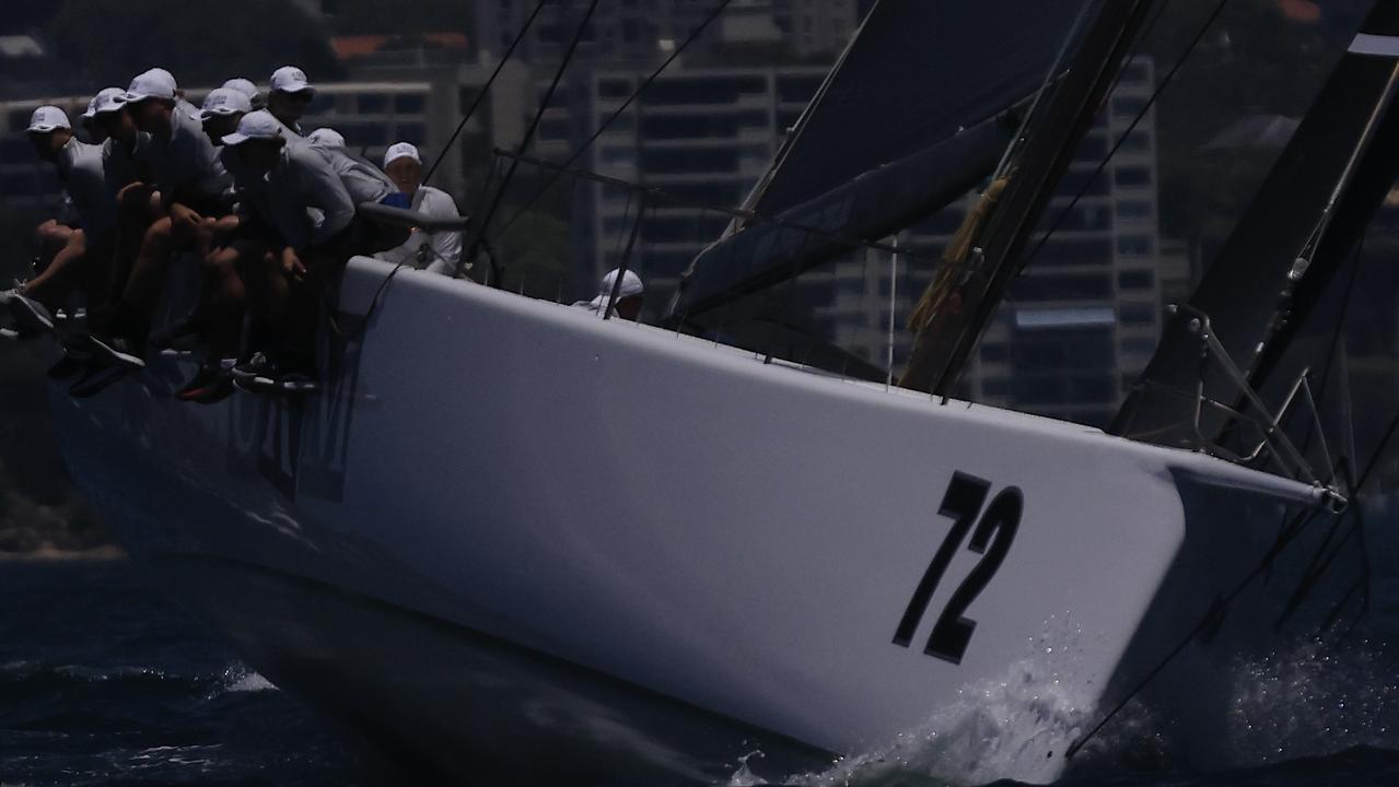 The Sydney yacht URM during the racing on Sydney Harbour.