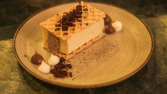 The tiramisu gelato sandwich at Enoteca Lounge and Cucina is delivered in collaboration with Bottega Gelateria. Picture: Supplied