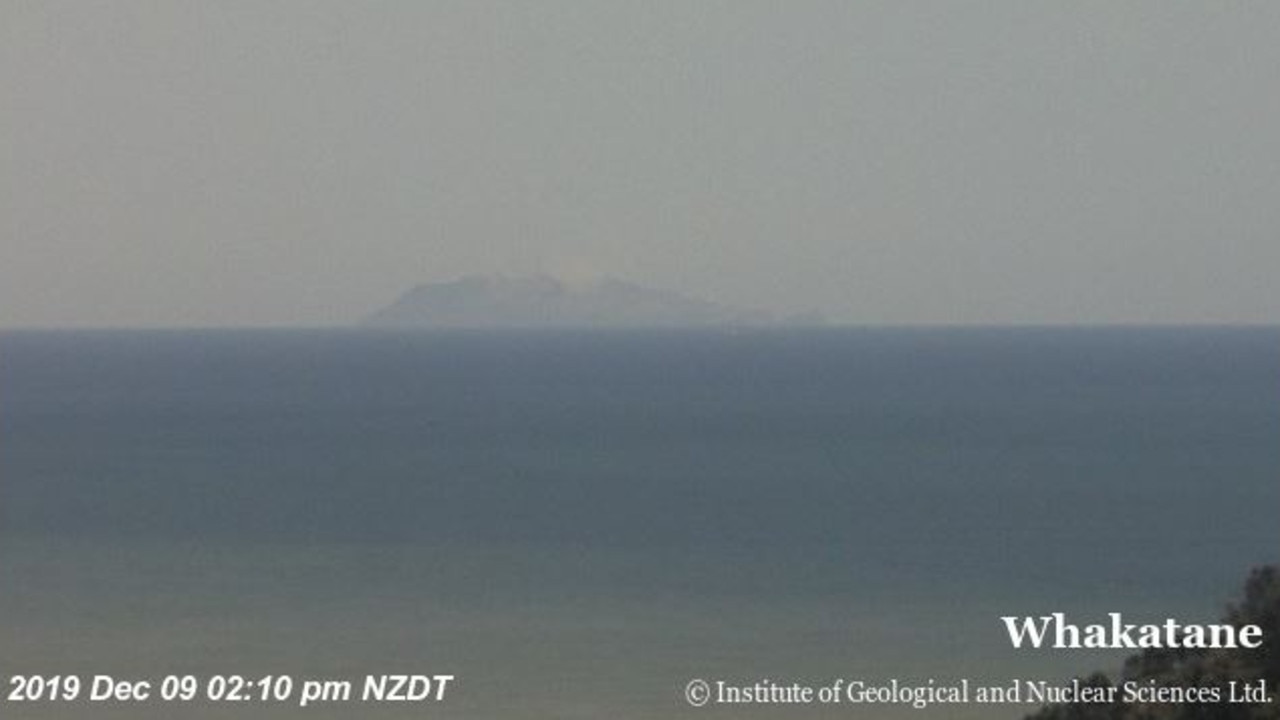 The view of the island from Whakatane on the mainland at 2.20pm. Picture: GeoNet