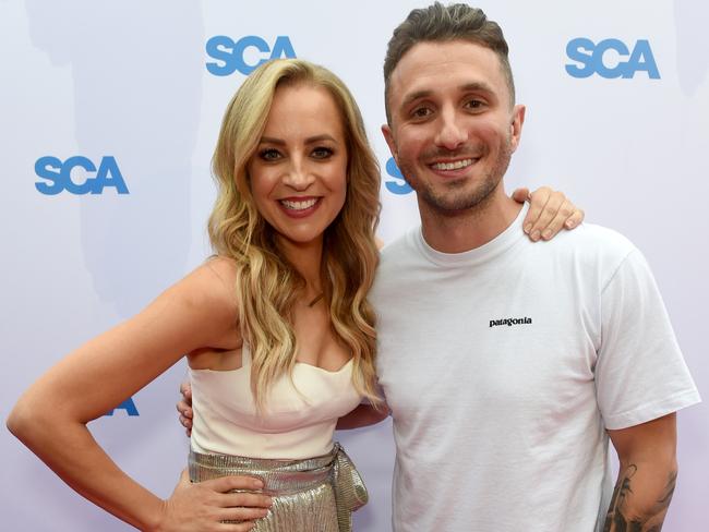 SCA talent Carrie Bickmore and Tommy Little. Picture: Tony Gough