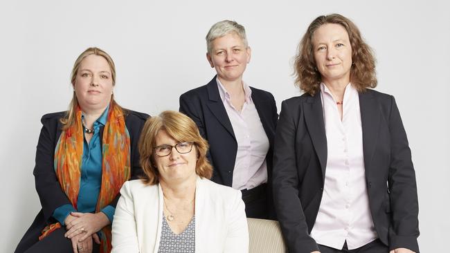 From left to right Reserve Bank of Australia senior staff.Marion Kohler, RBA,Head of Domestic Markets Michelle Bullock, (seated) RBA, Assistant Governor (Financial System), Luci Ellis, RBA, Assistant Governor (Economic)Alex Heath, RBA, Head of Economic Analysis