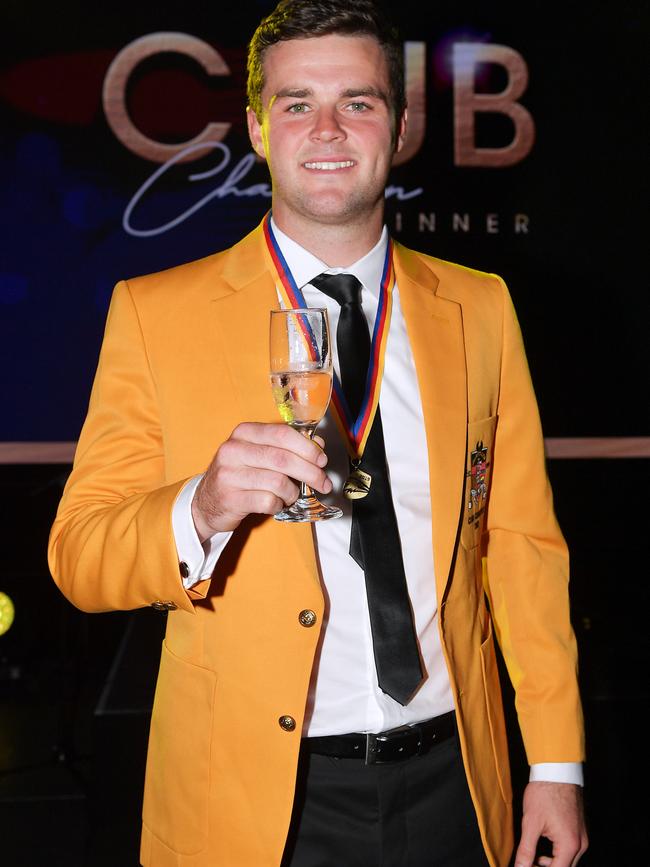 Brad Crouch after winning Adelaide’s 2019 club champion award. Picture: Mark Brake