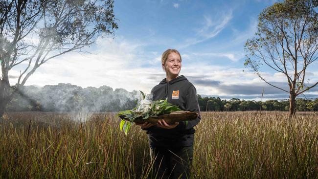 Wadawurrung woman and WTOAC water officer Claire Mennen at the rejuvenated Durdidwarrah Wetlands near Anakie. Picture: Brad Fleet
