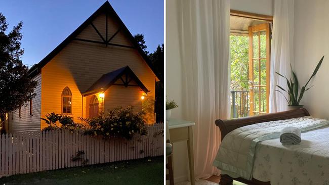 Built in the 1920s, this church accommodation is a unique and affordable holiday stay. Picture: Airbnb