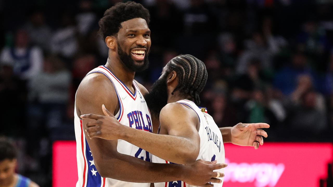 Embiid is happy. Photo by David Berding/Getty Images