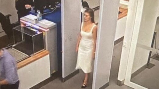 CCTV footage of Brittany Higgins and Bruce Lehrmann entering Parliament House on the night of the alleged rape. Picture: 7 News Spotlight