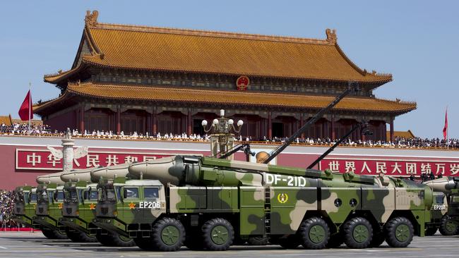 Belligerent: a military parade in China. Picture: Reuters / Andy Wong