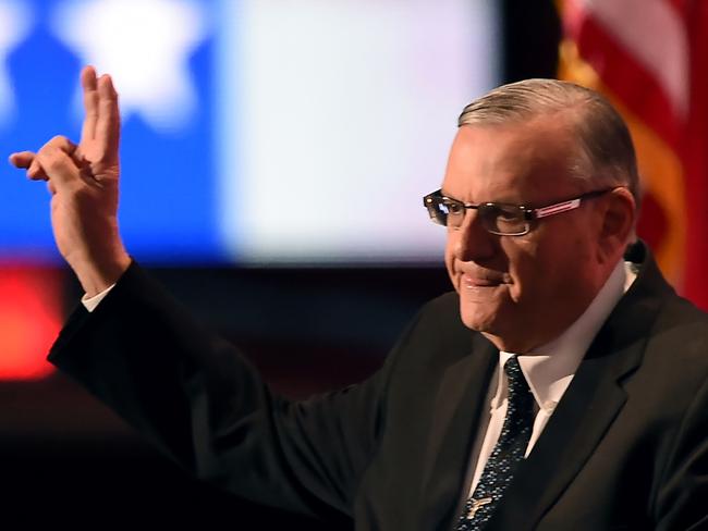 Arpaio pursued undocumented immigrants so zealously that the tough-talking sheriff eventually ran afoul of the law. Picture: Robyn Beck/AFP