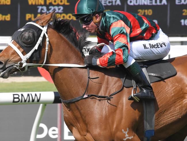 Conditions suit: Egg Tart gets into the Toorak with a light weight. Picture: Simon Bullard