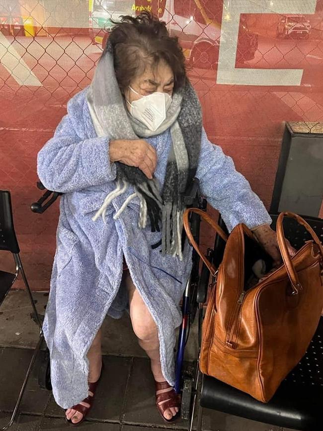 Maureen Wortley was forced to wait outside the Lyell McEwin Hospital's emergency department for two hours in the freezing cold. Picture: Supplied by family