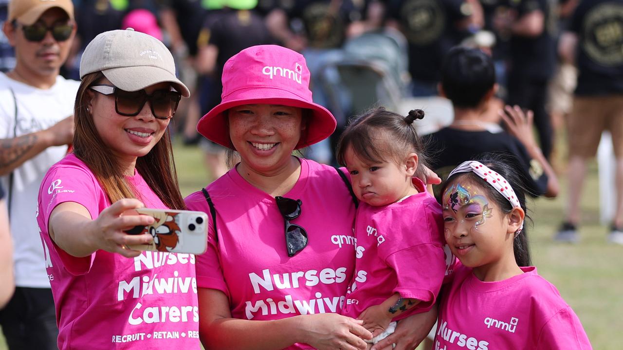 Brisbane Labour Day March and family fun day. Picture: Nigel Hallett