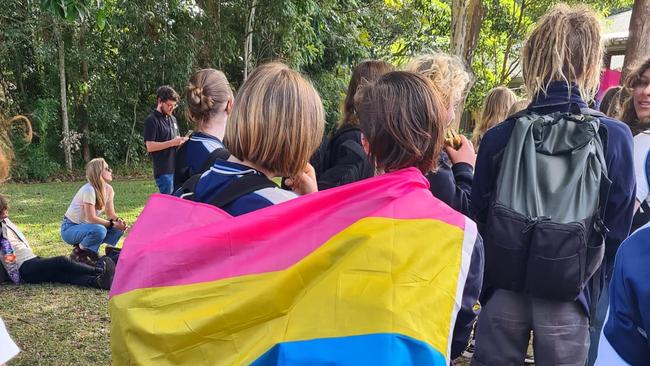 Bellingen High School students walkout of school in solidarity with LGBTQI students who were subjected to homophobic bullying and harassment earlier in the month. They were also supported by members of the Bellingen community.