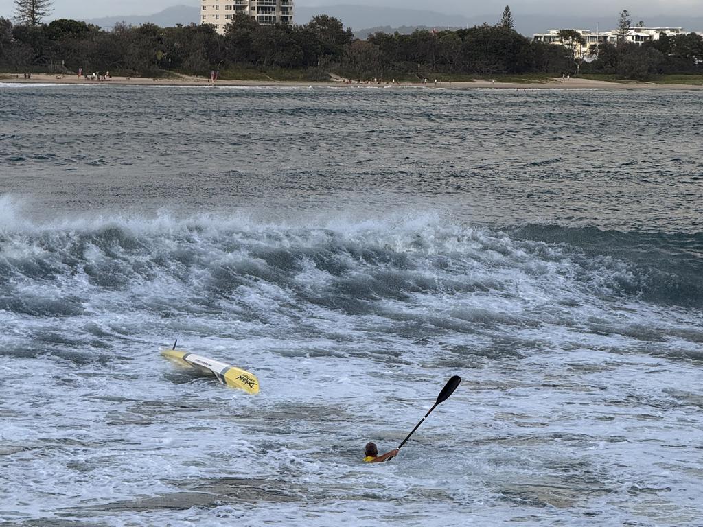 WATCH: Moment ski paddler smashed by cyclonic swell