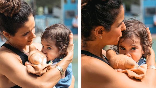 Stefania with one of her children. Image: supplied