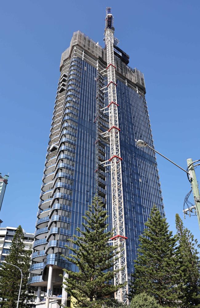 Midwater Main Beach was originally slated for completion in November 2024, but now it is not known when the project might be completed. Picture: Glenn Hampson