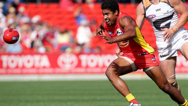 Joel Wilkinson in action during the Round 23 AFL game between the Gold Coast Suns and the GWS Giants at Metricon Stadium, Carrara. Pics Adam Head