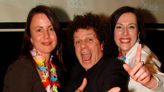 Leo Sayer, pictured with Anne Combe and Gabriella Lorenzetti, came to the party when Cruise was launched in 2005. Picture: Advertiser Library