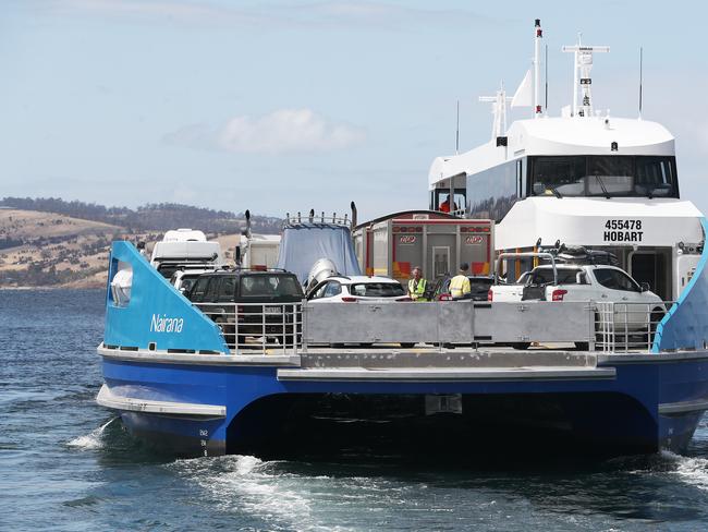 New Bruny Island ferry Nairana is now in operation linking Kettering and Bruny Island. Picture: NIKKI DAVIS-JONES