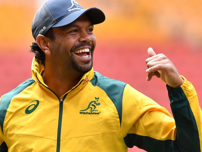 Wallabies player Kurtley Beale is seen during the team captains run at Suncorp Stadium in Brisbane, Friday, September 7, 2018. The Australian Wallabies are facing the South African Springboks on Saturday night at Suncorp Stadium in Brisbane. (AAP Image/Darren England) NO ARCHIVING