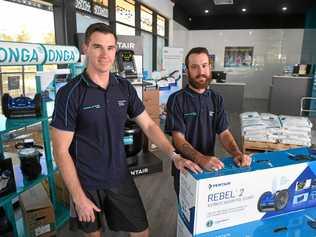 NEW ADDITION: Pool and Spa Care Karalee manager Shaun Baker and service technician Jesse Melvin. Picture: Rob Williams