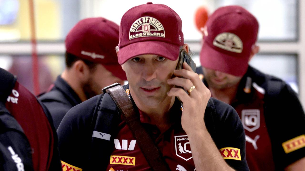 Billy Slater, The Maroons, QLD Origin team at Brisbane Domestic airport before flying to Sydney for game 1, Hendra, on Monday 3rd June 2024 - Photo Steve Pohlner