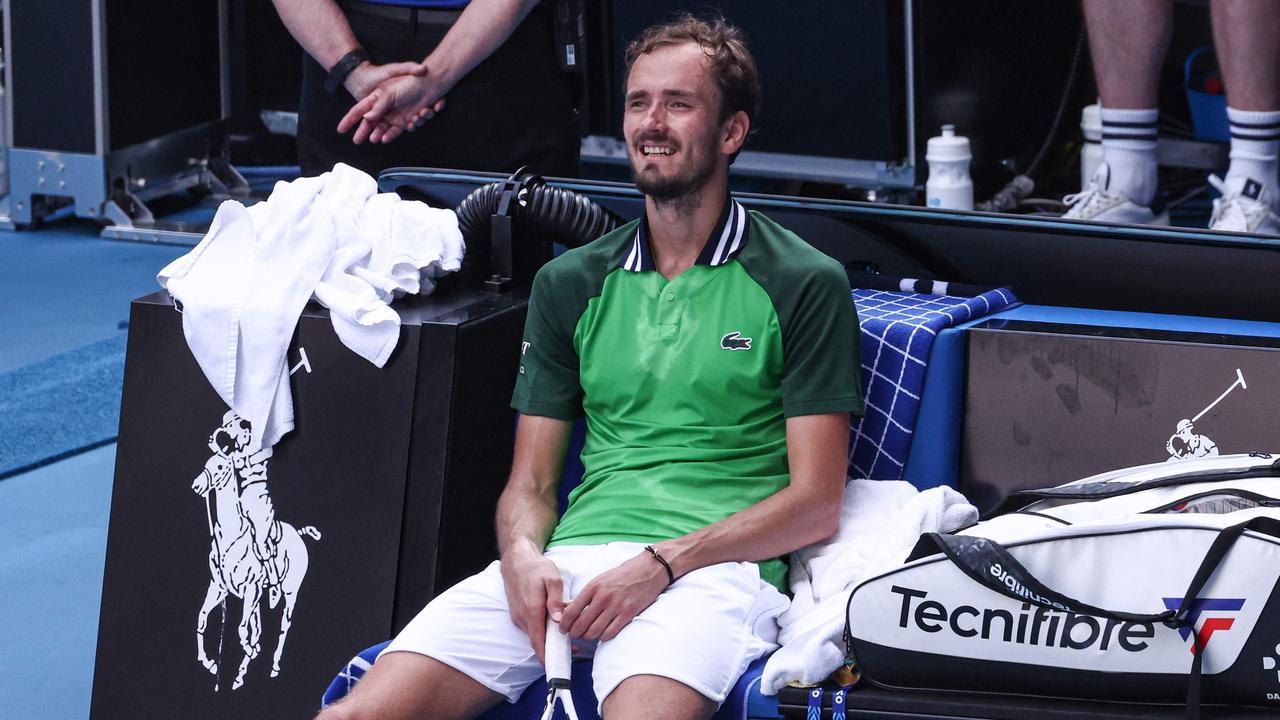 Daniil Medvedev prevailed in his 100th grand slam singles match. (Photo by David GRAY / AFP)