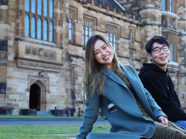 18/7/18: International students, Lydia Feng and Mark Li both 24 from China at Sydney University. They are both doing a masters in commerce. John Feder/The Australian.