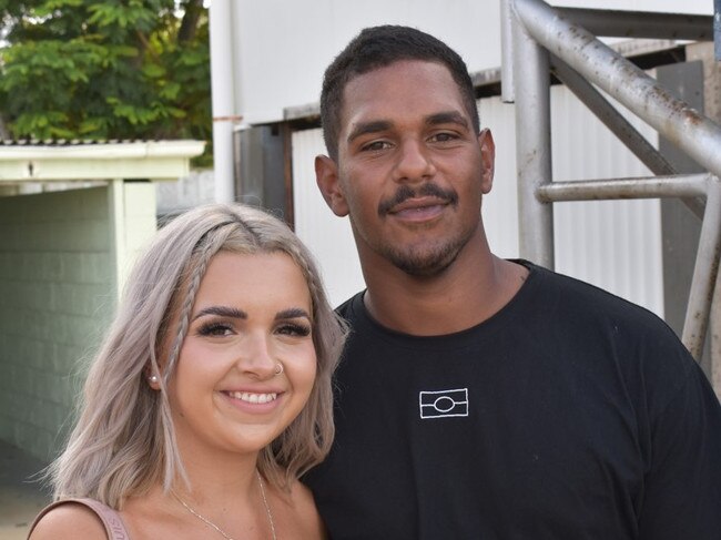 Shelby Johnson and Kazzi Doyle at the CQ Capras home games at Rockhamptonâ€™s Browne Park on March 26, 2022.