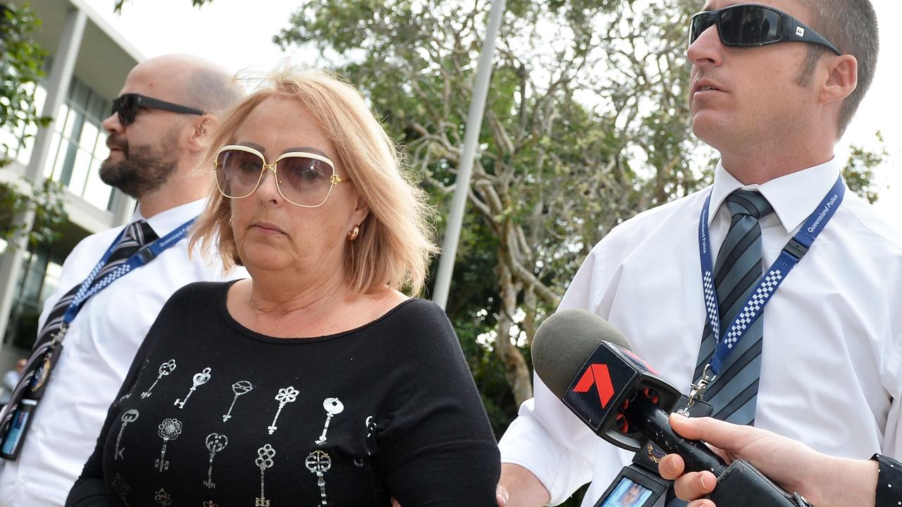 Sharon Graham after being arrested in relation to the alleged murder of 54-year-old Nambour butcher Bruce Saunders, 54. Peter John Koenig and Gregory Lee Roser were also charged with the alleged murder of Bruce Saunders in an industrial woodchipper on a rural property outside Gympie in November.