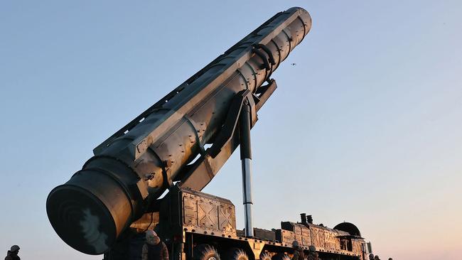 A North Korean mobile launcher awaiting the order to launch a Hwasongpho-18 intercontinental ballistic missile. Picture; KCNA/AFP.