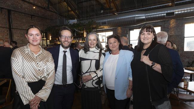 Jordyn Hearne, Matt Nussio, Jennifer Jones, Rebecca Bartel and Kate Barlow. Future Geelong Leadership Awards. Picture: Alan Barber