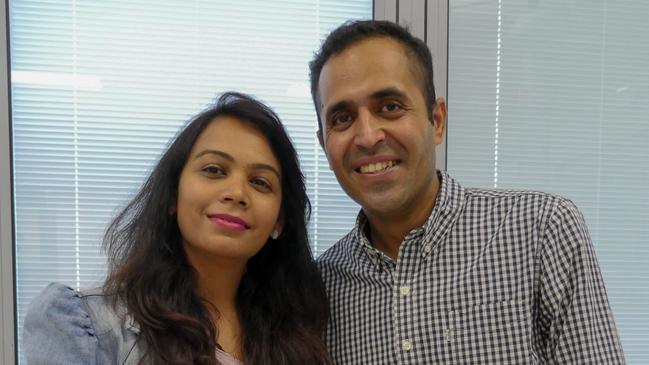 Ajay Manchandani, right, pictured with wife Kanchan. Picture: Supplied