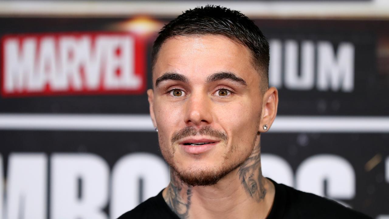 SYDNEY, AUSTRALIA - APRIL 21: George Kambosos Jnr speaks to the media prior to a training session at his Ferocious Gym on April 21, 2022 in Sydney, Australia. (Photo by Brendon Thorne/Getty Images)