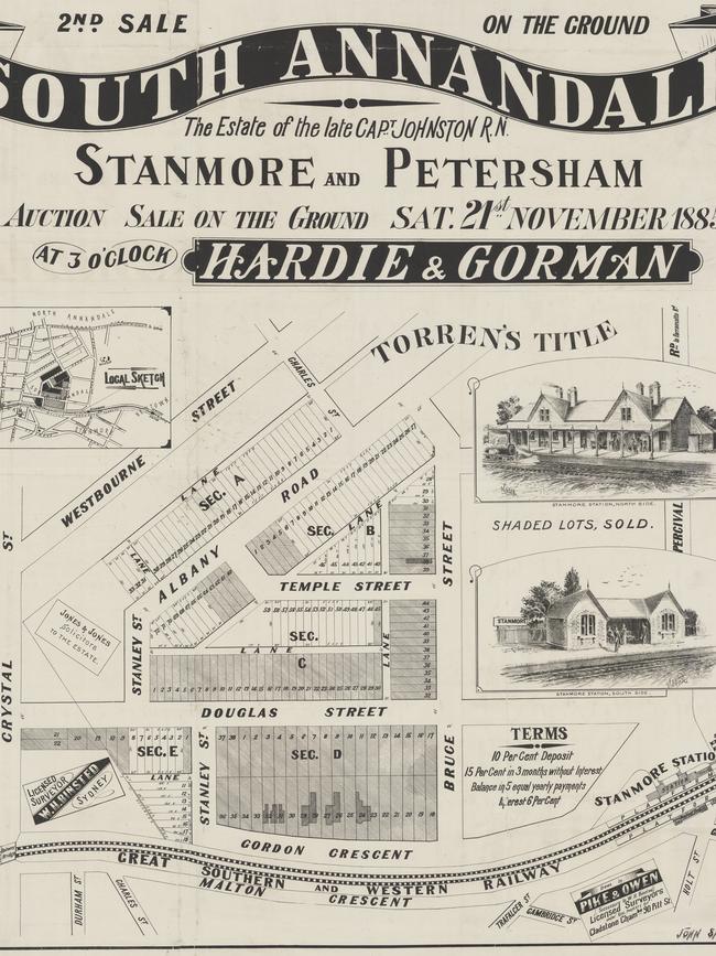 Map showing the location of Lt.Col George Johnston's home Annandale House.