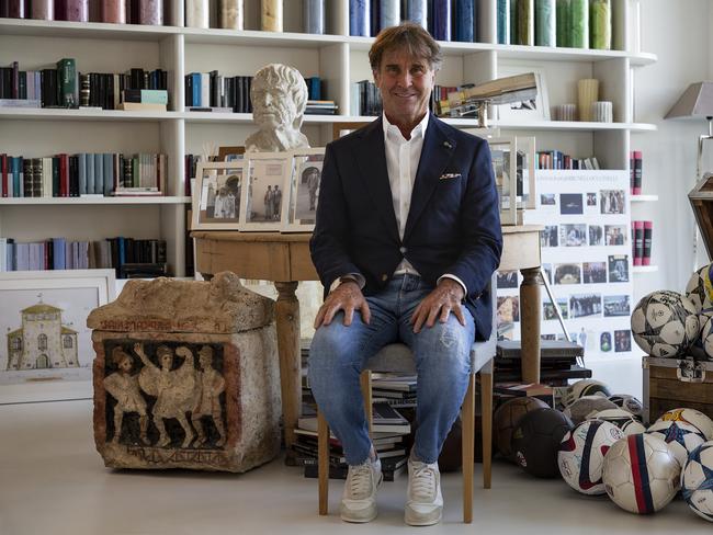 Brunello Cucinelli in his office in Solomeo, Umbria