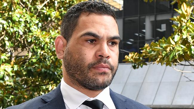 NRL player Greg Inglis arrives at the Downing Centre Local Court in Sydney, Monday, January 14, 2019. (AAP Image/Joel Carrett) NO ARCHIVING