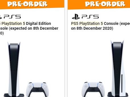 PS5 consoles listed on the JB Hi-Fi website.