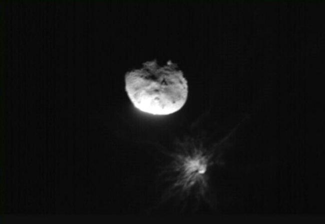 The asteroid Dimorphos was successfully deflected by humanity's first test of Earth's planetary defences