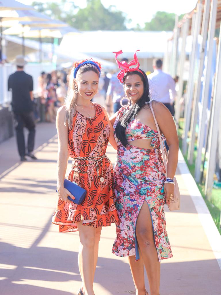 Tatiana Hoffman and Reichia Kulkarn the 2021 Great Northern Darwin Cup. Picture: Glenn Campbell